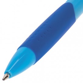 Ручка шариковая автоматическая с грипом BRAUBERG 'Juicy', СИНЯЯ, корпус ассорти, узел 0,7 мм, линия письма 0,35 мм, BPR144