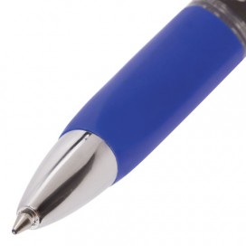 Ручка гелевая автоматическая с грипом BRAUBERG 'Black Jack', СИНЯЯ, трехгранная, узел 0,7 мм, линия письма 0,5 мм, GPR149