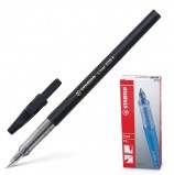 Ручка шариковая STABILO 'Liner', ЧЕРНАЯ, корпус черный, узел 0,7 мм, линия письма 0,3 мм, 808/46