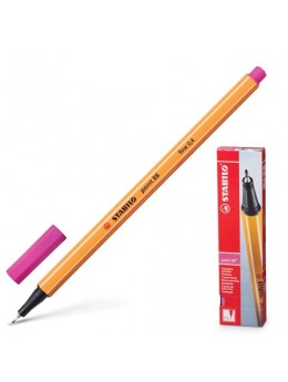 Ручка капиллярная STABILO 'Point', РОЗОВАЯ, корпус оранжевый, линия письма 0,4 мм, 88/56