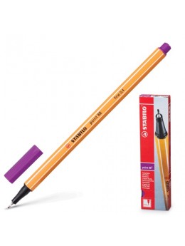 Ручка капиллярная STABILO 'Point', СИРЕНЕВАЯ, корпус оранжевый, линия письма 0,4 мм, 88/58