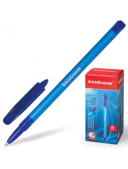 Ручка шариковая ERICH KRAUSE 'R-101', СИНЯЯ, корпус тонированный синий, узел 1 мм, линия письма 0,5 мм, 33511