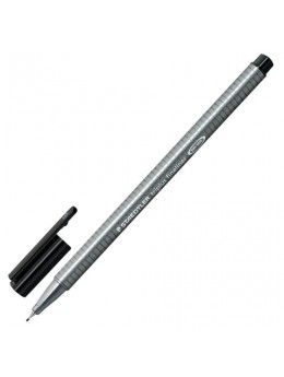 Ручка капиллярная STAEDTLER 'Triplus Fineliner', ЧЕРНАЯ, трехгранная, линия письма 0,3 мм, 334-9