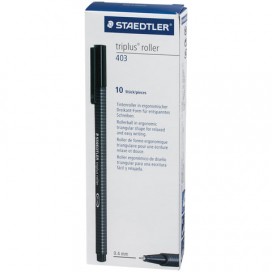 Ручка-роллер STAEDTLER (Германия) 'Triplus Roller', ЧЕРНАЯ, трехгранная, узел 0,7 мм, линия письма 0,4 мм, 403-9