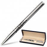 Ручка подарочная шариковая GALANT 'Basel', корпус серебристый с черным, хромированные детали, пишущий узел 0,7 мм, синяя, 141665