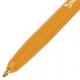 Ручка шариковая BRAUBERG 'Carina Orange', СИНЯЯ, корпус оранжевый, узел 1 мм, линия письма 0,35 мм, BP214