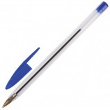 Ручка шариковая STAFF, СИНЯЯ, корпус прозрачный, узел 1 мм, линия письма 0,5 мм, BP233