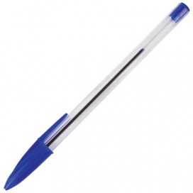 Ручка шариковая STAFF, СИНЯЯ, корпус прозрачный, узел 1 мм, линия письма 0,5 мм, BP233