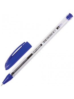 Ручка шариковая масляная BRAUBERG 'Rite-Oil', СИНЯЯ, корпус прозрачный, узел 0,7 мм, линия письма 0,35 мм, OBP229
