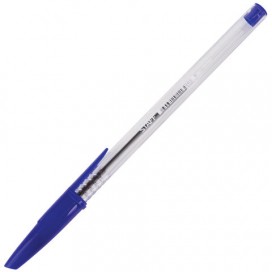Ручка шариковая масляная STAFF, СИНЯЯ, корпус прозрачный, игольчатый узел 0,7 мм, линия письма 0,35 мм, BP238