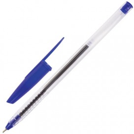 Ручка шариковая масляная STAFF, СИНЯЯ, корпус прозрачный, игольчатый узел 0,7 мм, линия письма 0,35 мм, BP238