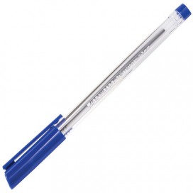 Ручка шариковая BRAUBERG трехгранная, СИНЯЯ, корпус прозрачный, узел 0,7 мм, линия письма 0,3 мм, BP216