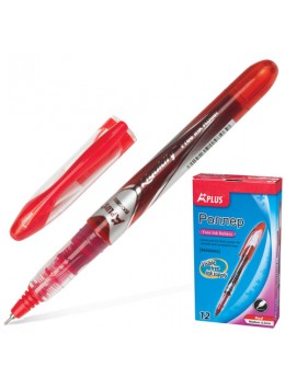 Ручка-роллер BEIFA (Бэйфа) 'A Plus', КРАСНАЯ, корпус с печатью, узел 0,5 мм, линия письма 0,33 мм, RX302602-RD