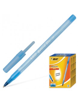 Ручка шариковая BIC 'Round Stic', СИНЯЯ, корпус голубой, узел 1 мм, линия письма 0,32 мм, 921403