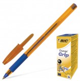 Ручка шариковая с грипом BIC 'Orange Grip', СИНЯЯ, корпус оранжевый, узел 0,8 мм, линия письма 0,3 мм, 811926