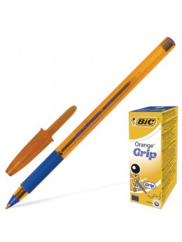 Ручка шариковая с грипом BIC 'Orange Grip', СИНЯЯ, корпус оранжевый, узел 0,8 мм, линия письма 0,3 мм, 811926