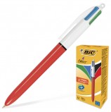 Ручка шариковая автоматическая BIC '4 Colours', 4 цвета (синий, черный, красный, зеленый), узел 0,8 мм, линия письма 0,3 мм, 889971