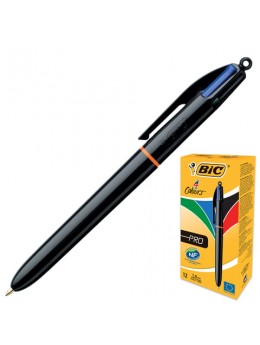 Ручка шариковая автоматическая BIC '4 Colours Pro', 4 цвета (синий, черный, красный, зеленый), узел 1 мм, линия письма 0,32 мм, 902129