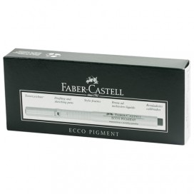 Ручка капиллярная FABER-CASTELL 'Ecco Pigment', ЧЕРНАЯ, корпус серый, линия письма 0,8 мм, 166899