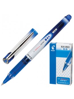 Ручка-роллер с грипом PILOT 'V-Ball Grip', СИНЯЯ, корпус с печатью, узел 0,5 мм, линия письма 0,3 мм, BLN-VBG-5