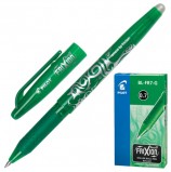 Ручка стираемая гелевая с грипом PILOT 'Frixion', ЗЕЛЕНАЯ, корпус зеленый, узел 0,7 мм, линия письма 0,35 мм, BL-FR-7