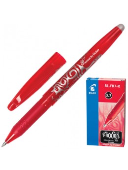 Ручка стираемая гелевая с грипом PILOT 'Frixion', КРАСНАЯ, корпус красный, узел 0,7 мм, линия письма 0,35 мм, BL-FR-7