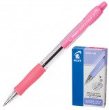 Ручка шариковая масляная автоматическая с грипом PILOT 'Super Grip', СИНЯЯ, розовые детали, линия письма 0,32 мм, BPGP-10R-F