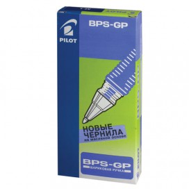 Ручка шариковая масляная с грипом PILOT 'BPS-GP', СИНЯЯ, корпус прозрачный, узел 1 мм, линия письма 0,4 мм, BPS-GP-M
