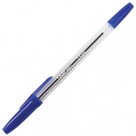 Ручка шариковая ОФИСМАГ 'Line', СИНЯЯ, корпус прозрачный, узел 1 мм, линия письма 0,5 мм, BP181