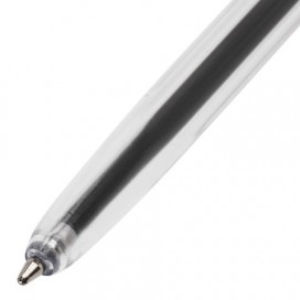 Ручка шариковая ОФИСМАГ 'Line', ЧЕРНАЯ, корпус прозрачный, узел 1 мм, линия письма 0,5 мм, BP182