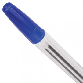Ручка шариковая ОФИСМАГ 'Line', СИНЯЯ, корпус прозрачный, узел 1 мм, линия письма 0,5 мм, BP181