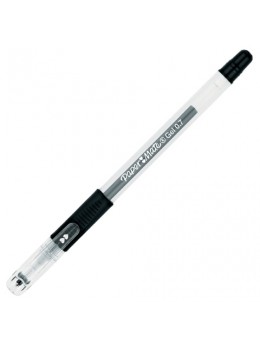 Ручка гелевая с грипом PAPER MATE 'PM 300', ЧЕРНАЯ, корпус прозрачный, узел 1 мм, линия письма 0,7 мм, S0929350