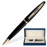 Ручка подарочная шариковая WATERMAN 'Carene Black Sea GT', черный лак, позолоченные детали, синяя, S0700380
