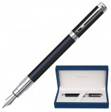 Ручка подарочная перьевая WATERMAN 'Perspective Black CT', черный лак, никеле-палладиевое покрытие деталей, синяя, S0830660