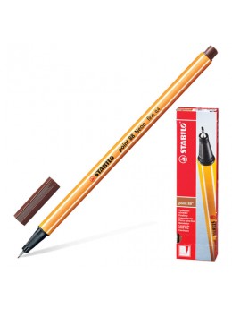 Ручка капиллярная STABILO 'Point 88', КОРИЧНЕВАЯ, корпус оранжевый, линия письма 0,4 мм, 88/45