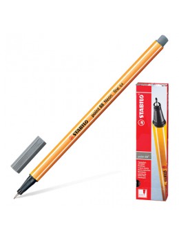 Ручка капиллярная STABILO 'Point 88', ТЕМНО-СЕРАЯ, корпус оранжевый, линия письма 0,4 мм, 88/96