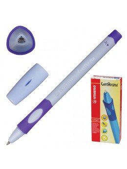 Ручка шариковая с грипом STABILO 'Left Right', СИНЯЯ, для правшей, корпус лавандовый, узел 0,8 мм, линия письма 0,4 мм, 6328/6-10-41