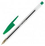 Ручка шариковая BIC 'Cristal', ЗЕЛЕНАЯ, корпус прозрачный, узел 1 мм, линия письма 0,32 мм, 875976