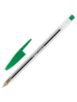 Ручка шариковая BIC 'Cristal', ЗЕЛЕНАЯ, корпус прозрачный, узел 1 мм, линия письма 0,32 мм, 875976