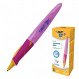 Ручка шариковая с грипом BIC 'Kids Twist', СИНЯЯ, для детей, корпус розовый, узел 1 мм, линия письма 0,32 мм, 918458