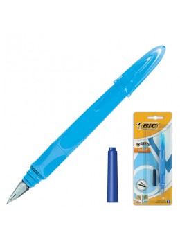 Ручка перьевая BIC 'EasyClic', корпус голубой, иридиевое перо, сменный картридж, блистер, 8479004