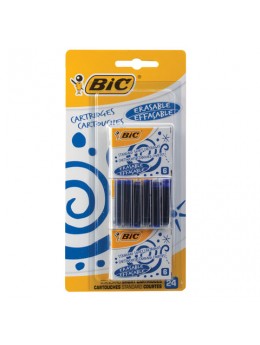 Картриджи чернильные BIC, комплект 24 шт., блистер, синие, 888751