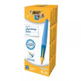 Ручка шариковая с грипом BIC 'Kids Twist', СИНЯЯ, для детей, корпус голубой, узел 1 мм, линия письма 0,32 мм, 918457