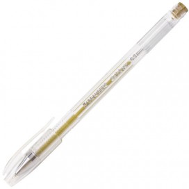 Ручка гелевая BRAUBERG 'Jet', ЗОЛОТИСТАЯ, корпус прозрачный, узел 0,5 мм, линия письма 0,35 мм, GP166