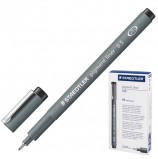 Ручка капиллярная STAEDTLER 'Pigment Liner', ЧЕРНАЯ, корпус серый, линия письма 0,5 мм, 308 05-9