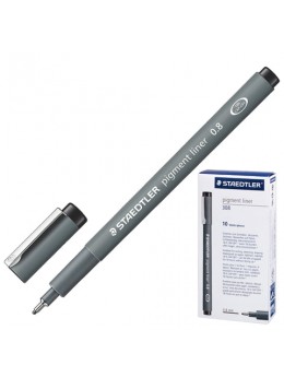 Ручка капиллярная STAEDTLER 'Pigment Liner', ЧЕРНАЯ, корпус серый, линия письма 0,8 мм, 308 08-9