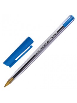 Ручка шариковая STAEDTLER (Германия) 'Stick', СИНЯЯ, корпус прозрачный, узел 1 мм, линия письма 0,35 мм, 430 M-3
