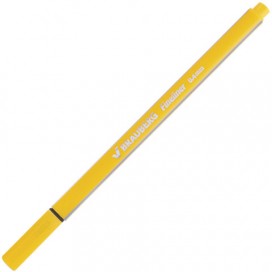 Ручка капиллярная BRAUBERG 'Aero', ЖЕЛТАЯ, трехгранная, металлический наконечник, линия письма 0,4 мм, FL104