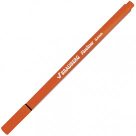 Ручка капиллярная BRAUBERG 'Aero', ОРАНЖЕВАЯ, трехгранная, металлический наконечник, линия письма 0,4 мм, FL105