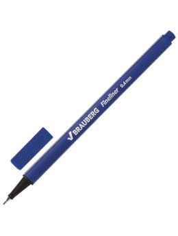 Ручка капиллярная BRAUBERG 'Aero', СИНЯЯ, трехгранная, металлический наконечник, линия письма 0,4 мм, FL109